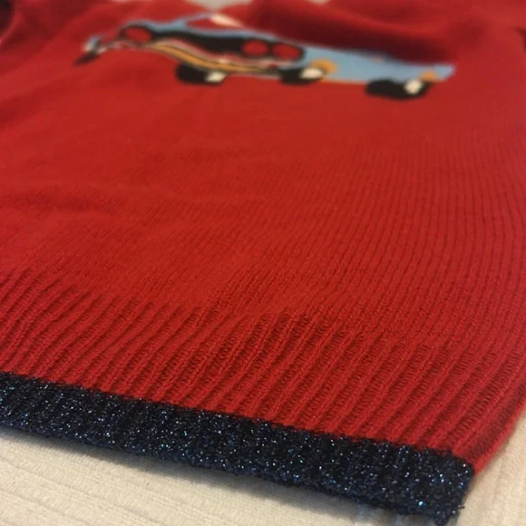 Coach 1941 Red Intarsia Sweater M 100% Cashmere Vintage Car Rare HTF NWOT NEW - Picture 9 of 16